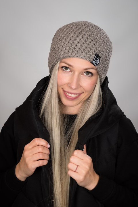 Czapka Merino 02 - BEŻOWA Czapka Merino 02 - BEŻOWA