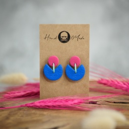 Kolczyki Hanna - niebiesko-różowe