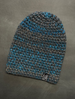 Czapka Merino 11 - niebieski melanż