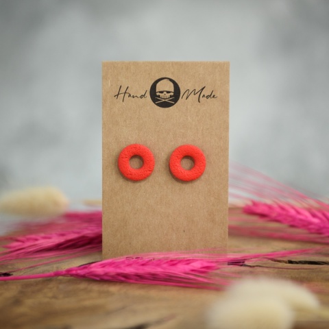 Kolczyki Donuts - czerwone jasne
