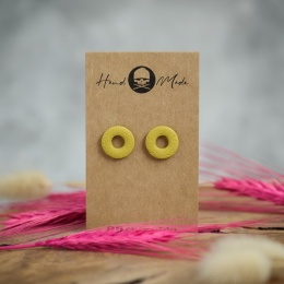 Kolczyki Donuts - jasna oliwka