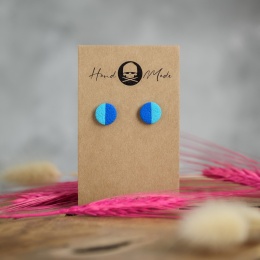 Kolczyki Dots Half - niebiesko-błękitne