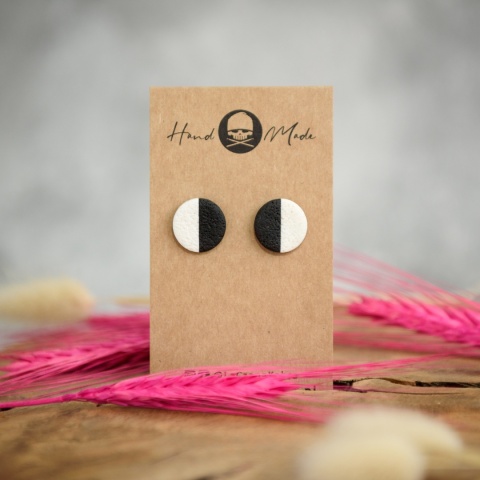 Kolczyki Dots M - czarno-białe