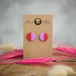 Kolczyki Dots M - czerwono-fioltowe