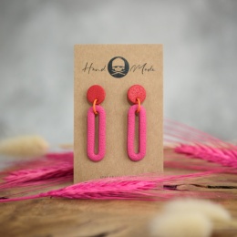 Kolczyki Emma - różowe-czerwone