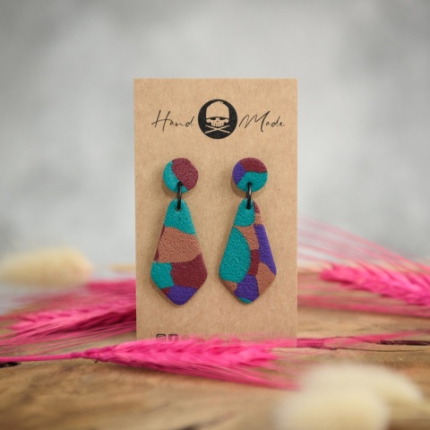 Kolczyki Zuza - brązowo-fioletowe