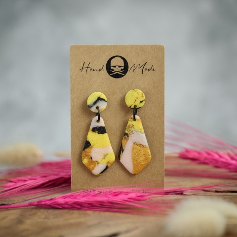 Kolczyki Zuza - czarno-żólte